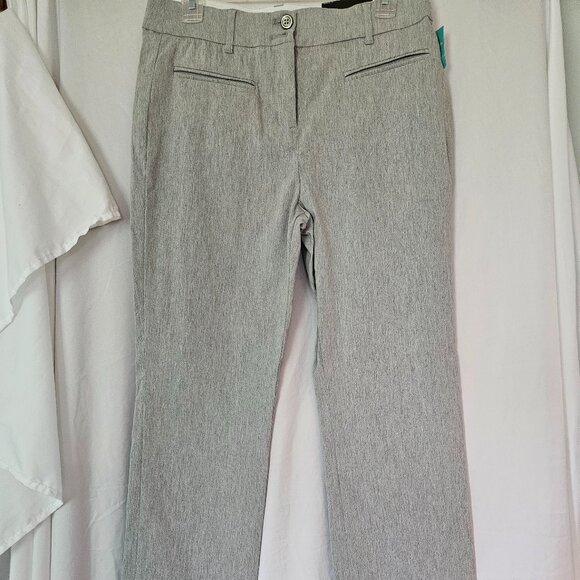 Maurice’s Heather Grey Petite Size M Bengaline Bootcut Dress Pant - Picture 1 of 10